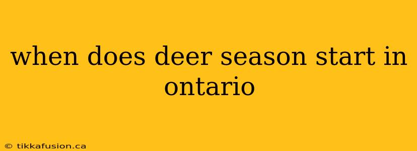 when does deer season start in ontario